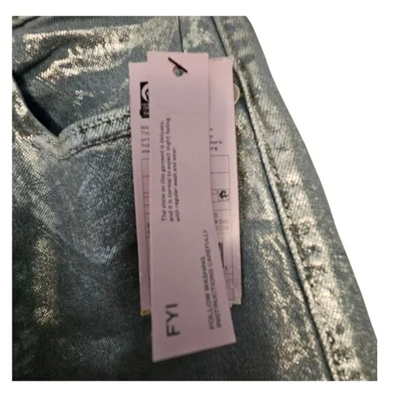 Wild Fable Metallic Brushed High Rise baggy Jean Size 2 NWT - Picture 5 of 5